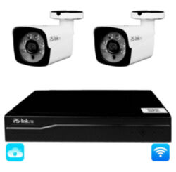 Комплект видеонаблюдения WIFI 3Мп  KIT-W302TB беспроводной, 2 камеры для улицы, удаленный доступ