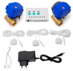 Комплект защиты от протечек  KIT-QT0702-DN15 на 1/2" с проводными датчиками протечки 6 метров, блоком управления
