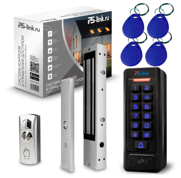 Система СКУД KIT-C1EM-350LED на 1 дверь, замок 350 кг, кодовая панель EM-Marine на 2000 ключей