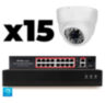 Комплект видеонаблюдения IP 5Мп KIT-A515IP-PL 15 камер, программный датчик движения, удаленный доступ, ночное видение, умный коммутатор