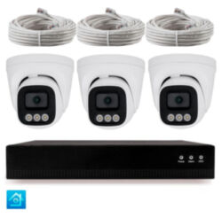 Комплект IP-видеонаблюдения  KIT-A403IP-POE 4 Мп, 3 купольные IP-камеры, NVR, 4 PoE порта
