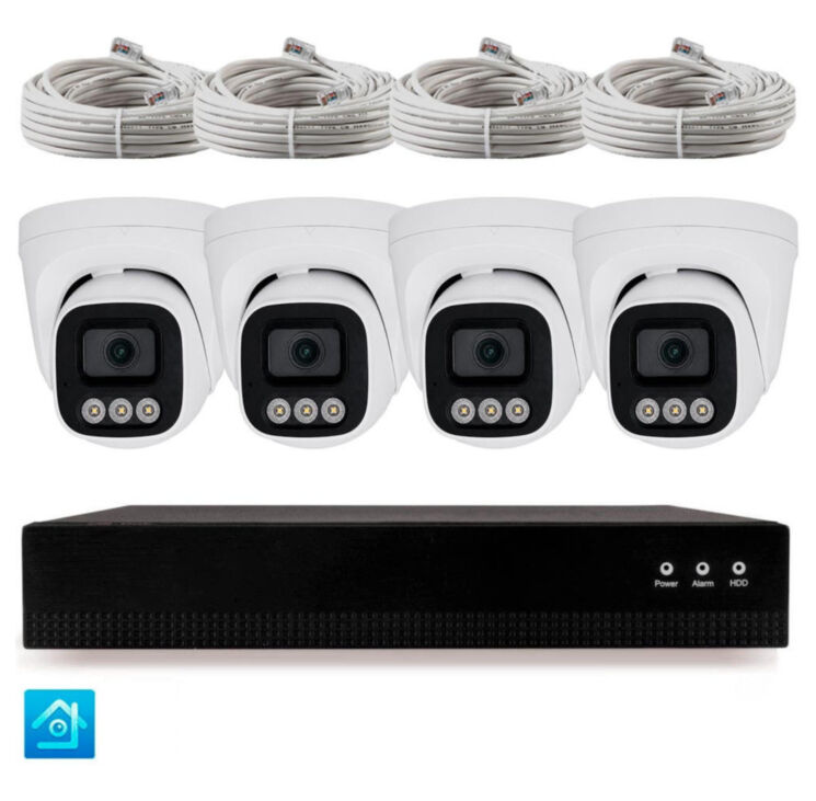 Комплект IP-видеонаблюдения KIT-A404IP-POE 4 Мп, 4 купольные IP-камеры, NVR, 4 PoE порта