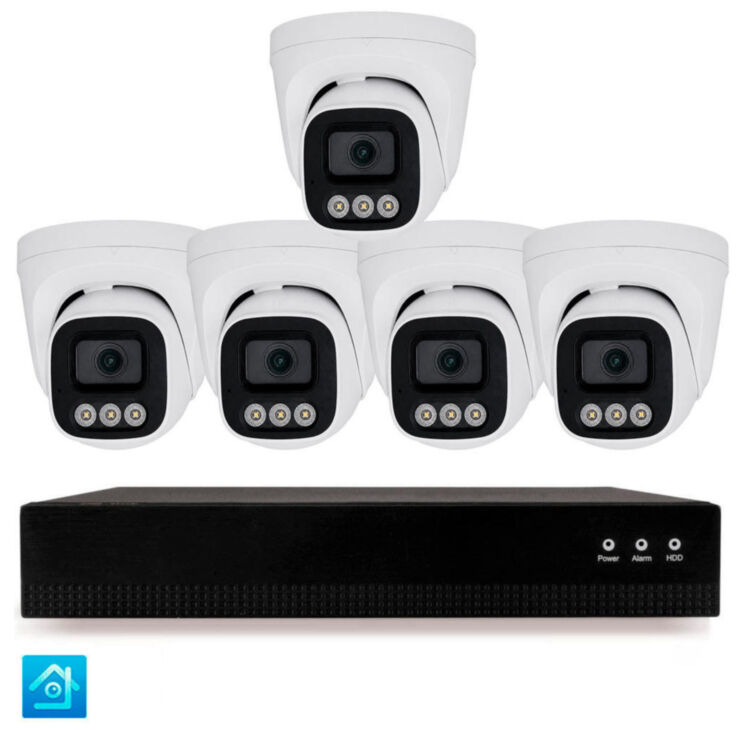 Комплект IP-видеонаблюдения KIT-A405IP-POE 4 Мп, 5 купольных IP-камер, NVR, 8 PoE портов