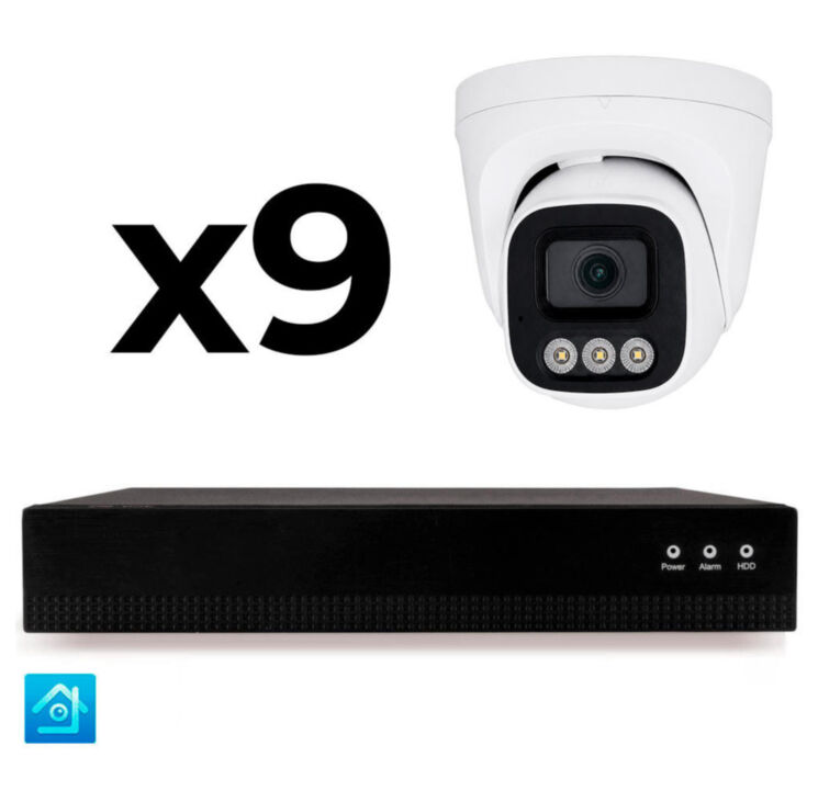 Комплект IP-видеонаблюдения KIT-A409IP-POE 4 Мп, 9 купольных IP-камер, NVR, 16 PoE портов