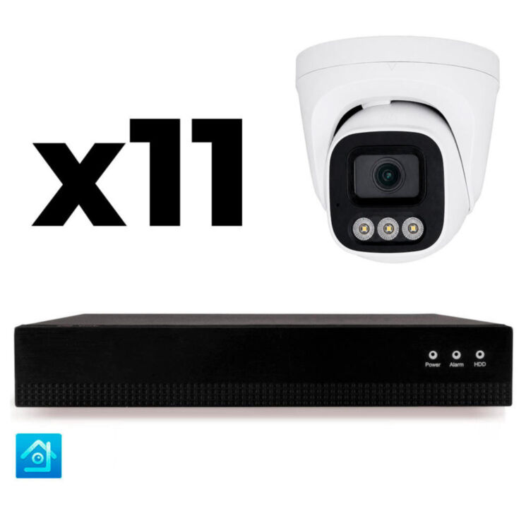 Комплект IP-видеонаблюдения KIT-A411IP-POE 4 Мп, 11 купольных IP-камер, NVR, 16 PoE портов