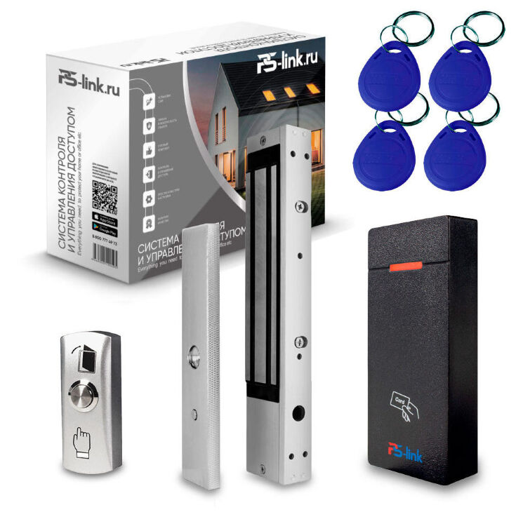 Комплект СКУД KIT-M010MF-WP-280 эл. магнитный замок 280кг, RFID