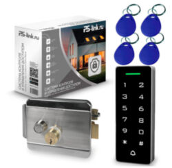 Комплект СКУД  KIT-T1202EM-WP-W-SL aisi304 замок тип НЗ, сенсорная панель, RFID 125кГц, WIFI модуль, приложение