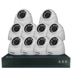 Комплект видеонаблюдения IP 2Мп  KIT-A210IP-POE 10 камер с ночной съемкой для помещения, с датчиком движения, питание PoE