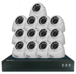 Комплект видеонаблюдения IP 2Мп  KIT-A213IP-POE 13 камер с ночной съемкой для помещения, с датчиком движения, питание PoE