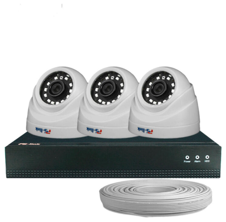 Комплект видеонаблюдения IP 5Мп KIT-A503IP-POE 3 камеры с ночной съемкой для помещения, с датчиком движения, питание PoE