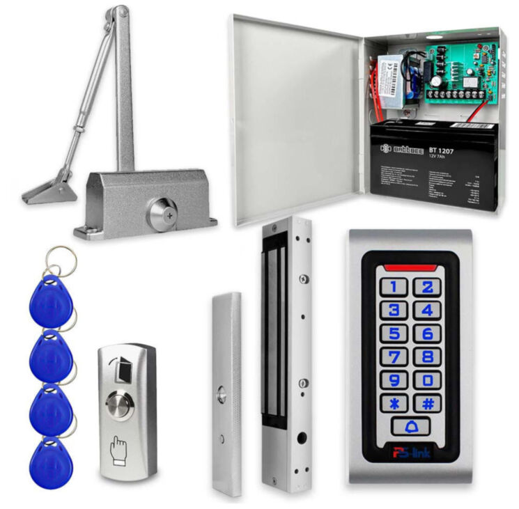 Система СКУД KIT-S601EM-280UPS с доводчиком 65, блоком резервного питания, 7Ач, замок 280кг