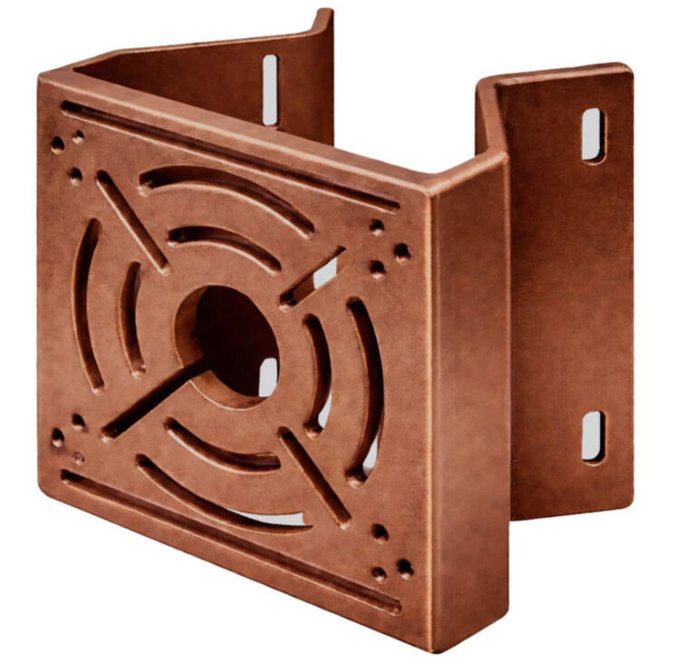 Кронштейн монтажный для камеры видеонаблюдения на столб или угол 50мм, печать 3D, медный