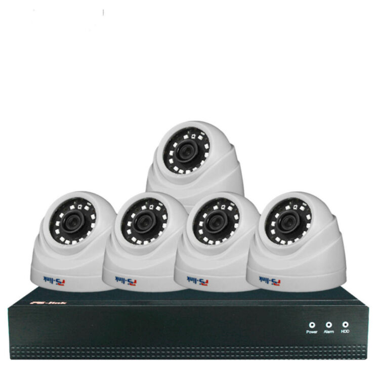 Комплект видеонаблюдения IP 5Мп KIT-A505IP-POE 5 камер с ночной съемкой для помещения, с датчиком движения, питание PoE
