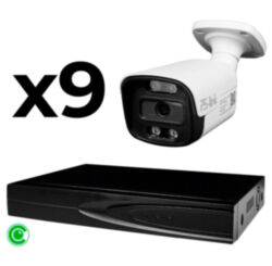 Комплект видеонаблюдения IP 8Мп  KIT-C809IP-ST 9 камер для улицы, умная аналитика, детекция человека, детекция автомобиля, область вторжения
