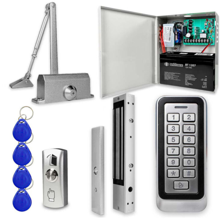 Система СКУД KIT-208C-350UPS с доводчиком 85, блоком резервного питания, 7Ач