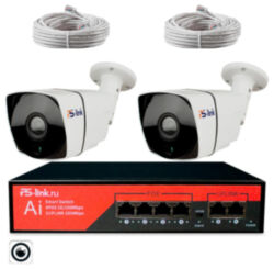 Комплект видеонаблюдения IP 2Мп  KIT-C202POE-YE-LT облако IPEye, две уличные камеры