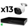 Комплект видеонаблюдения IP 8Мп KIT-C813IP-ST 13 камер для улицы, умная аналитика, детекция человека, детекция автомобиля, область вторжения