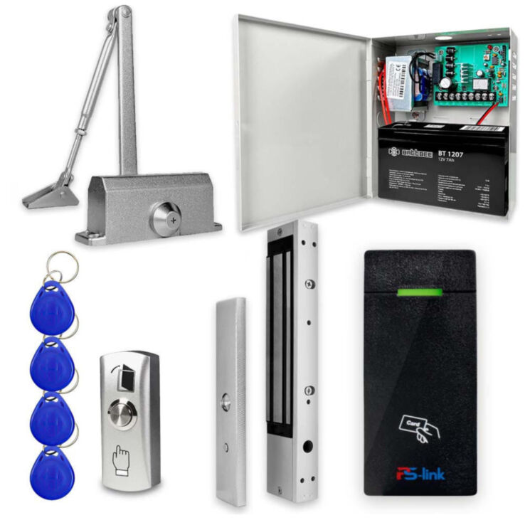 Система СКУД KIT-M010EM-280UPS с доводчиком 65, блоком резервного питания, 7Ач, 10000 карт