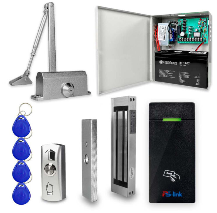 Система СКУД KIT-M010EM-180UPS с доводчиком 40, блоком резервного питания, 7Ач