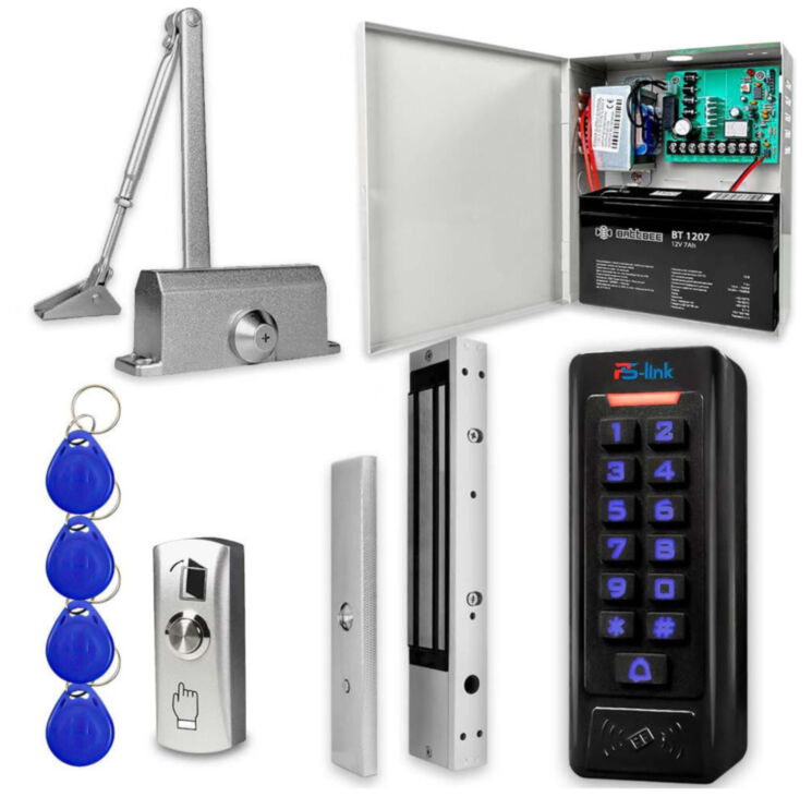 Система СКУД KIT-C1EM-350UPS с доводчиком 85, блоком резервного питания, 7Ач