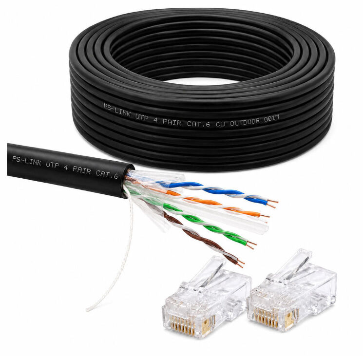 Кабель витая пара UTP4 cat.6 CU 10 метров UTP-CAT6-CU10-OUT уличный