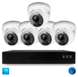 Комплект видеонаблюдения IP 2Мп  KIT-A205IPM-POE 5 камер с микрофоном для помещения, питание PoE, ночная съёмка