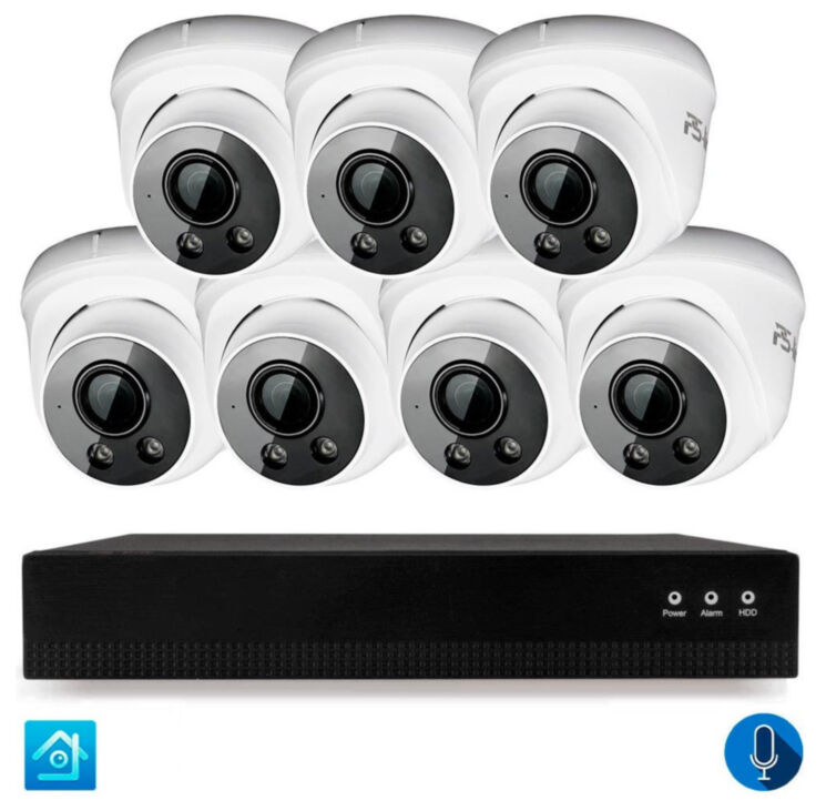 Комплект видеонаблюдения IP 2Мп KIT-A207IPM-POE 7 камер с микрофоном для помещения, питание PoE, ночная съёмка