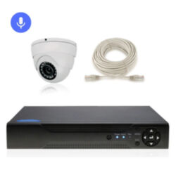 Готовый комплект IP видеонаблюдения для дачи, дома, офиса с 1 камерой 2 Мп и микрофоном PST IPK01AHM-POE