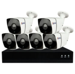 Комплект видеонаблюдения IP 2Мп  KIT-С206IP-POE 6 камер с ночной съемкой для улицы, с датчиком движения, питание PoE