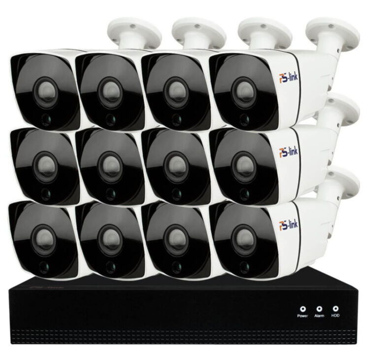 Комплект видеонаблюдения IP 2Мп KIT-С212IP-POE 12 камер с ночной съемкой для улицы, с датчиком движения, питание PoE