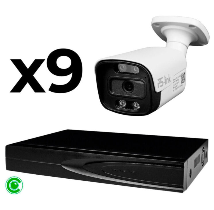 Комплект видеонаблюдения IP 5Мп KIT-C509IP-ST 9 камер для улицы, аналитика, детекция человека, детекция автомобиля, область вторжения