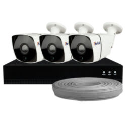 Комплект видеонаблюдения IP 5Мп  KIT-C503IP-POE 3 камеры с ночной съемкой для улицы, с датчиком движения, питание PoE