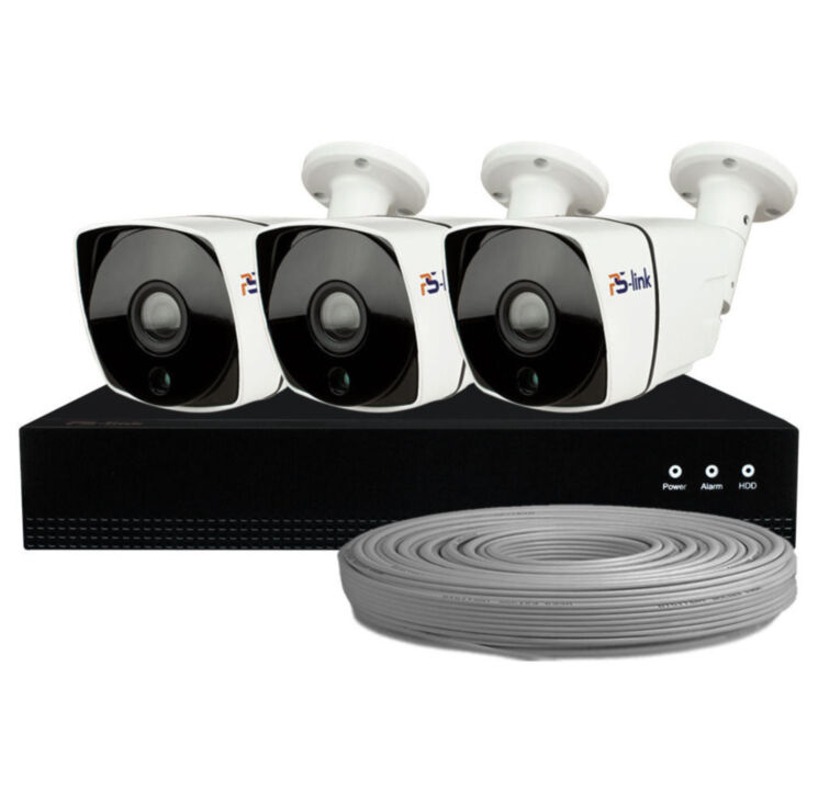 Комплект видеонаблюдения IP 5Мп KIT-C503IP-POE 3 камеры с ночной съемкой для улицы, с датчиком движения, питание PoE
