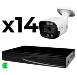 Комплект видеонаблюдения IP 5Мп  KIT-C514IP-ST 14 камер для улицы, аналитика, детекция человека, детекция автомобиля, область вторжения