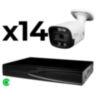 Комплект видеонаблюдения IP 5Мп KIT-C514IP-ST 14 камер для улицы, аналитика, детекция человека, детекция автомобиля, область вторжения
