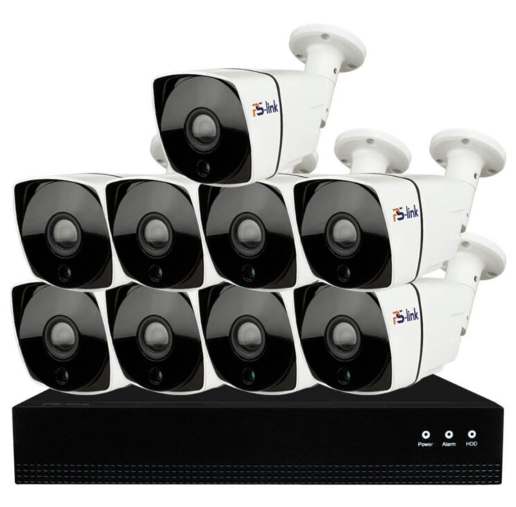 Комплект видеонаблюдения IP 5Мп KIT-С509IP-POE 9 камер с ночной съемкой для улицы, с датчиком движения, питание PoE