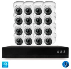 Комплект видеонаблюдения IP 5Мп  KIT-A516IPM-POE 16 камер с микрофоном для помещения, питание PoE, ночная съёмка