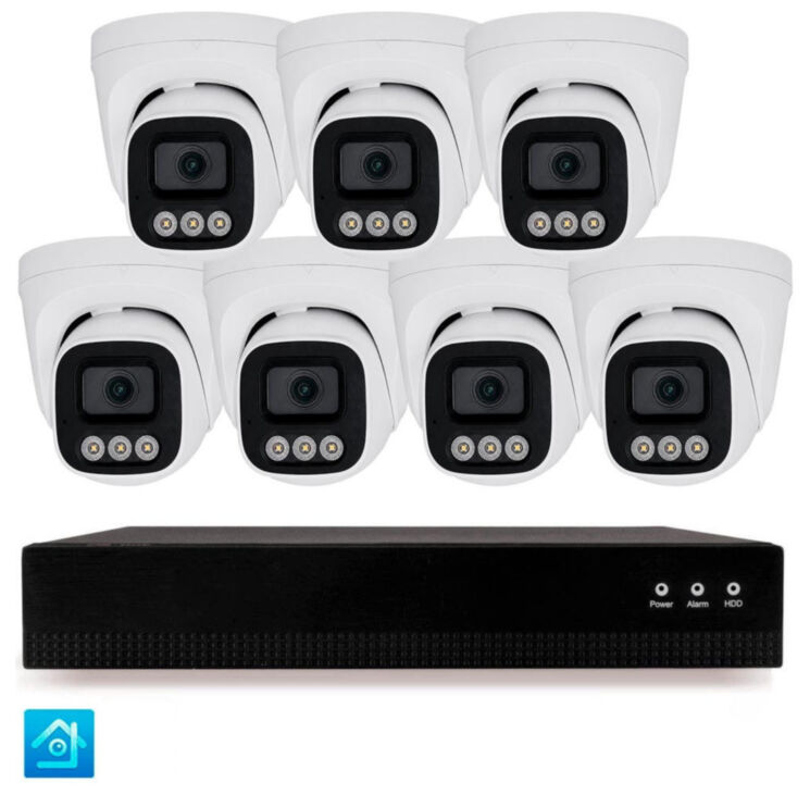 Комплект IP-видеонаблюдения KIT-A407IP-POE 4 Мп, 7 купольных IP-камер, NVR, 8 PoE портов