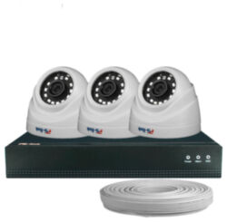 Комплект видеонаблюдения IP 2Мп  KIT-A203IP-POE 3 камеры с ночной съемкой для помещения, с датчиком движения, питание PoE