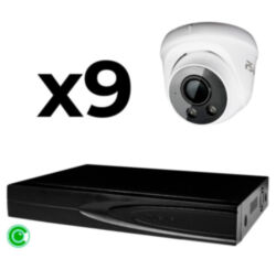 Комплект видеонаблюдения IP 8Мп  KIT-A809IP-ST 9 камер для помещения, аналитика, детекция человека, область вторжения