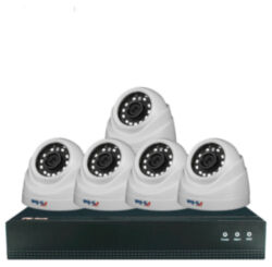 Комплект видеонаблюдения IP 2Мп  KIT-A205IP-POE 5 камер с ночной съемкой для помещения, с датчиком движения, питание PoE