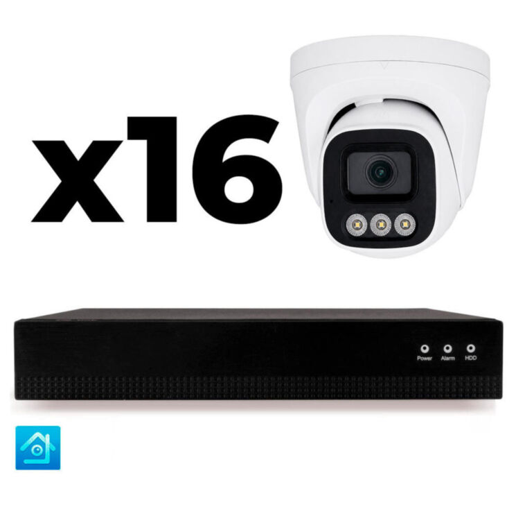 Комплект IP-видеонаблюдения KIT-A416IP-POE 4 Мп, 16 купольных IP-камер, NVR, 16 PoE портов