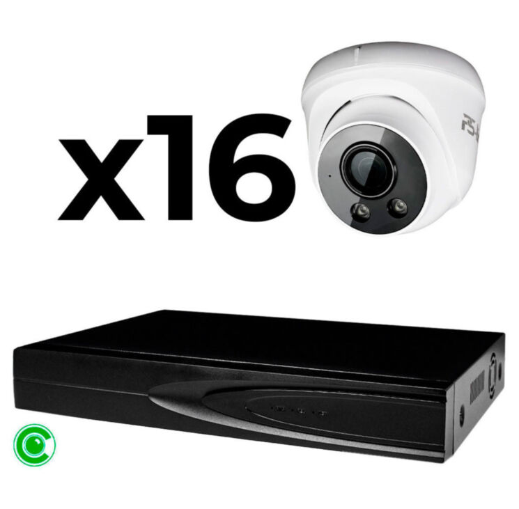 Комплект видеонаблюдения IP 8Мп KIT-A816IP-ST 16 камер для помещения, аналитика, детекция человека, область вторжения