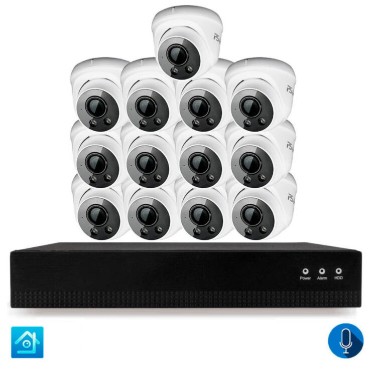Комплект видеонаблюдения IP 8Мп KIT-A813IPM-POE 13 камер с микрофоном для помещения, питание PoE, ночная съёмка