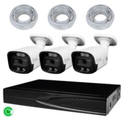 Комплект видеонаблюдения IP 8Мп  KIT-C803IP-ST 3 камеры для улицы, умная аналитика, детекция человека, детекция автомобиля, область вторжения