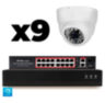 Комплект видеонаблюдения IP 2Мп KIT-A209IP-PL 9 камер, программный датчик движения, удаленный доступ, ночное видение, умный коммутатор