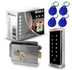 Система СКУД  KIT-T6MF-SSM на 1 дверь, металлическая сенсорная панель, 2000 Mifare ключей, замок серебристый, тип закрытый