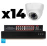 Комплект видеонаблюдения IP 2Мп KIT-A214IP-PL 14 камер, программный датчик движения, удаленный доступ, ночное видение, умный коммутатор