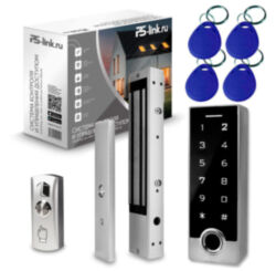 Система СКУД Ps-Link KIT-TF2EM-WP-W-280LED / отпечаток пальца / эл. магнитный замок 280кг / кодовая панель / RFID / WIFI