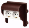 Козырек для розетки 2 местный закрытый коричневый